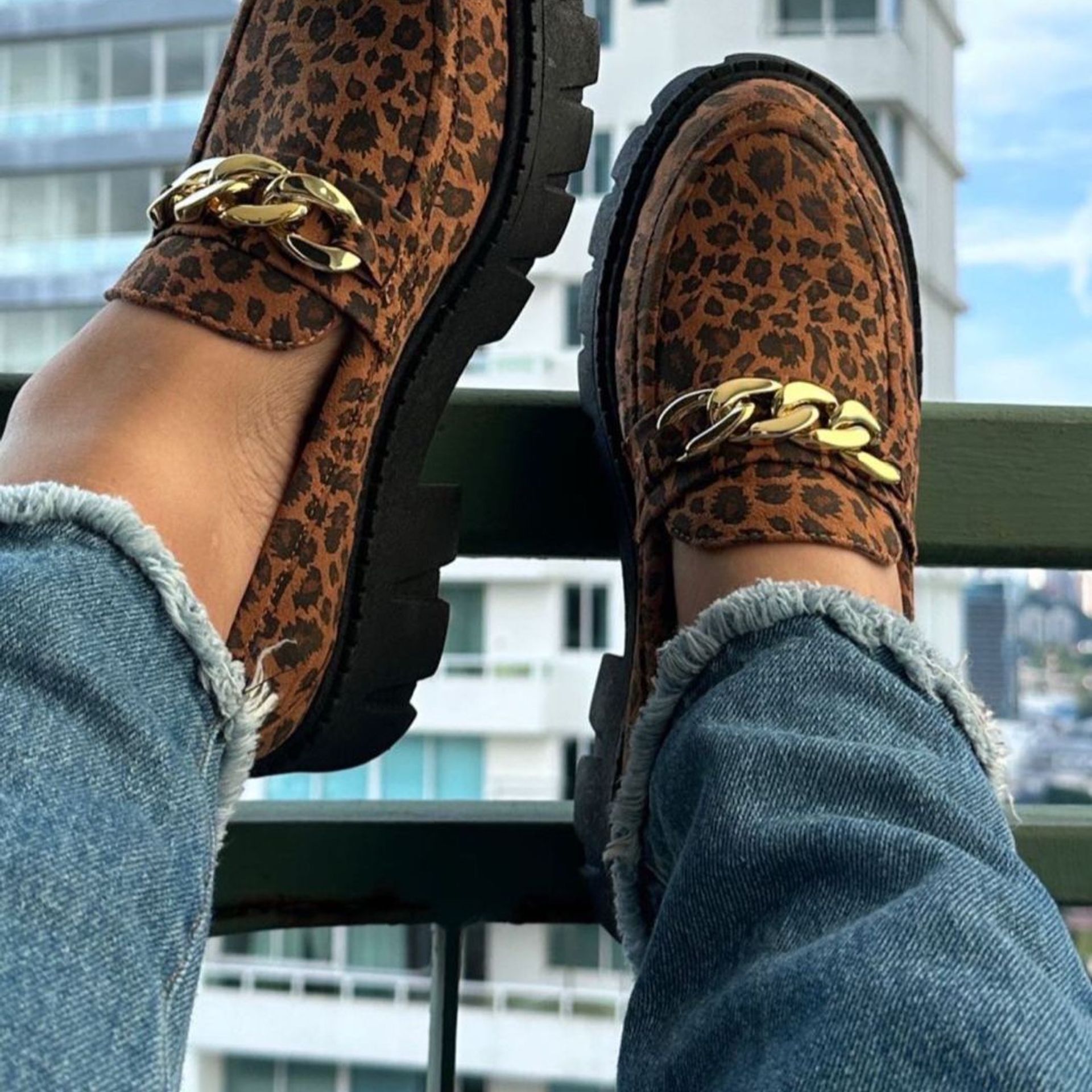 Mocasine Cadena Animal print